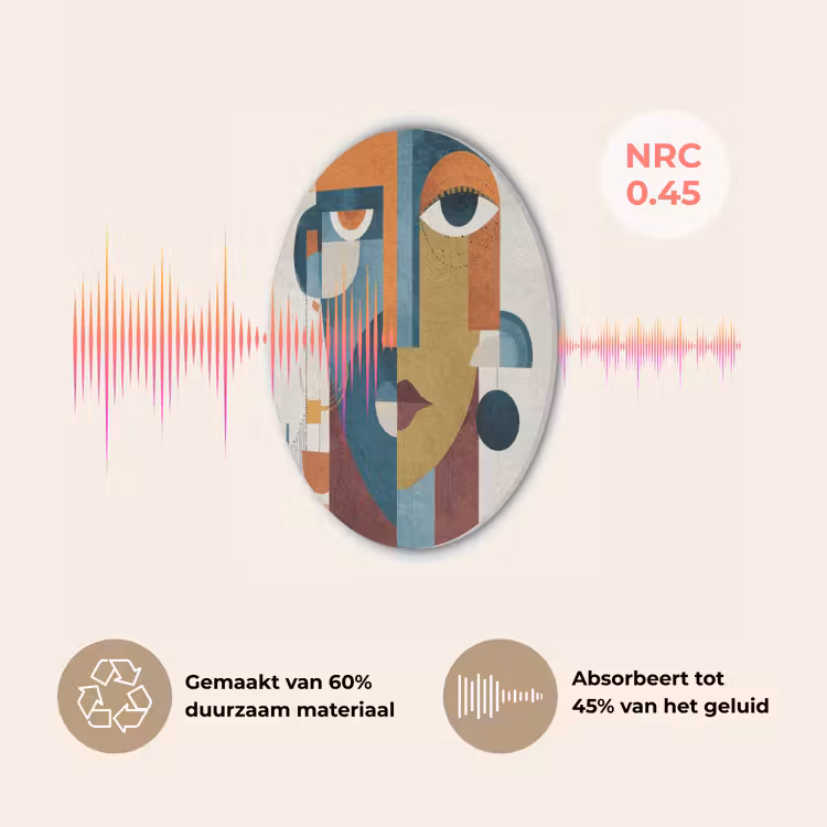 Geometrisch - Strakke vormen - Kleurrijk Akoestische PET Vilt - Rond klein -USP_NL