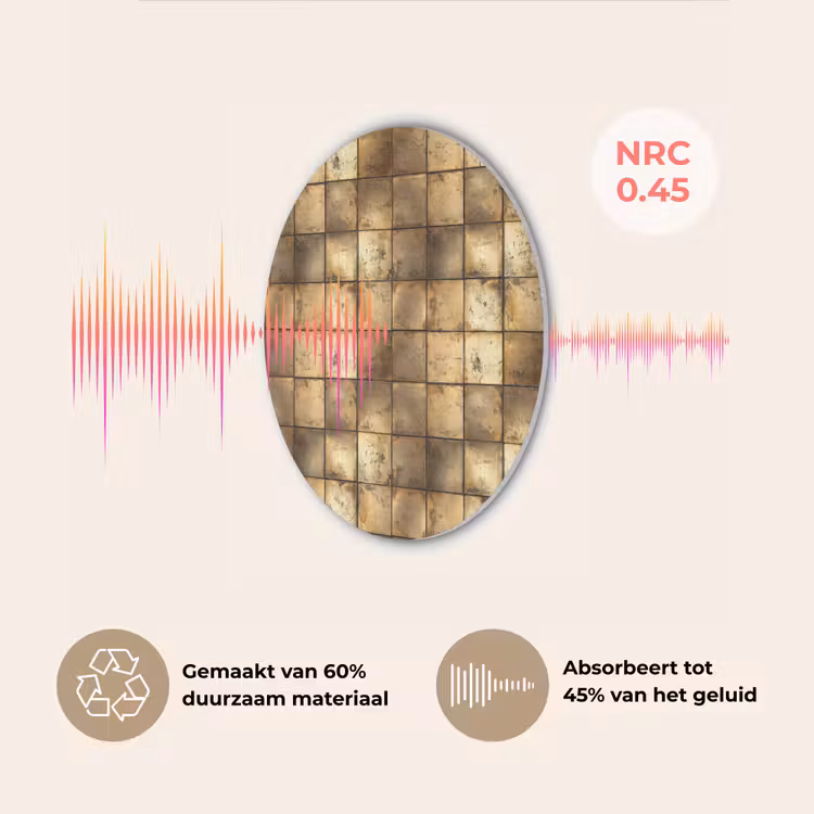 Geometrisch - Tegels - Goud Akoestische PET Vilt - Rond klein 838 -USP_NL