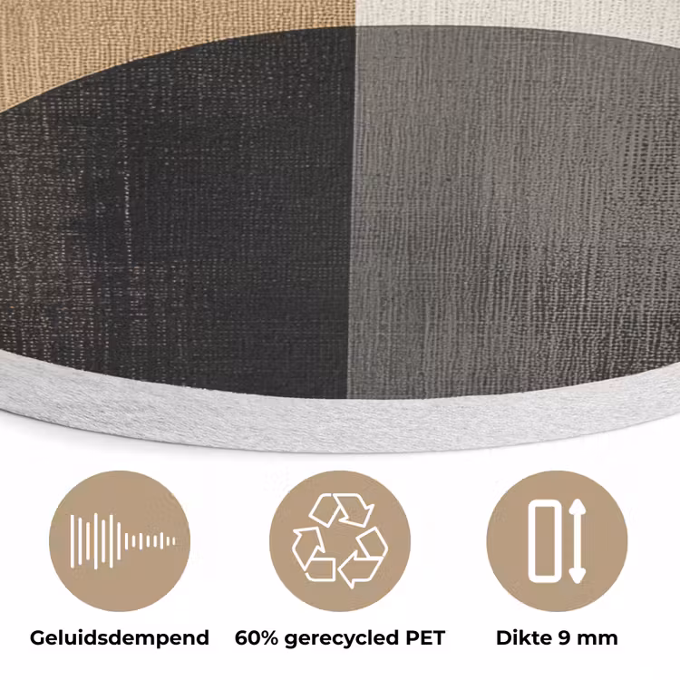 Geometrische - Vormen - Wit Akoestische PET Vilt - Rond klein -closeup_NL