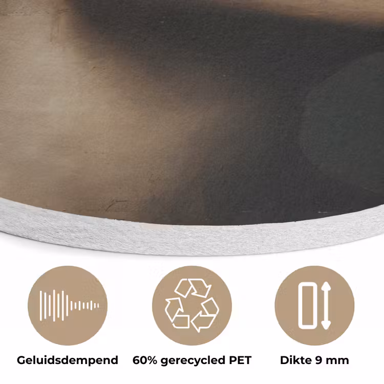 Gezicht - Vrouw - Zwart - Abstract Akoestische PET Vilt - Rond klein -closeup_NL