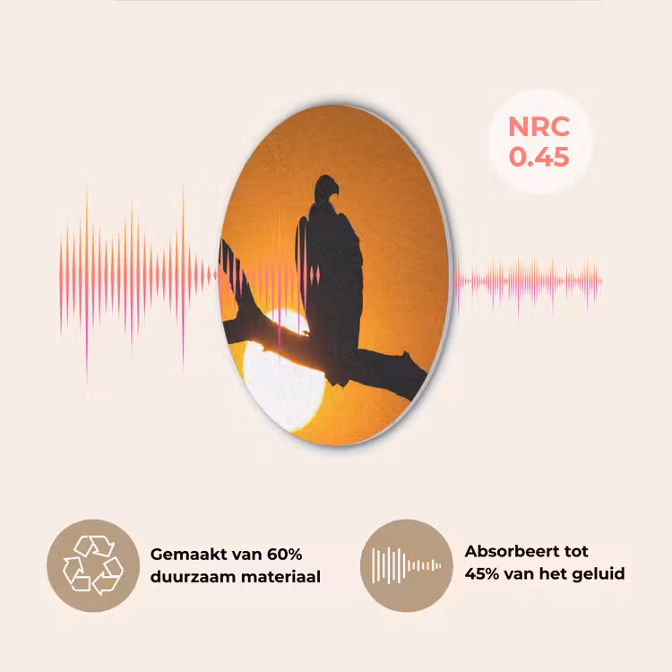 Gier - Tak - Zon - Oranje Akoestische PET Vilt - Rond klein -USP_NL