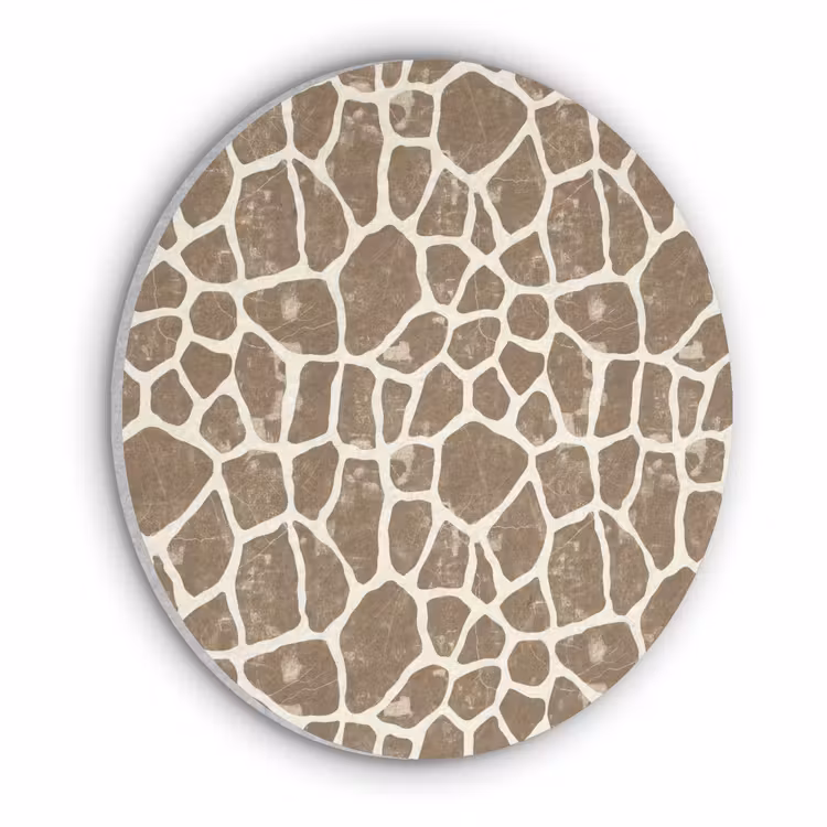 Giraf - Klassiek - Bruin Akoestische PET Vilt - Rond klein 838 -3d