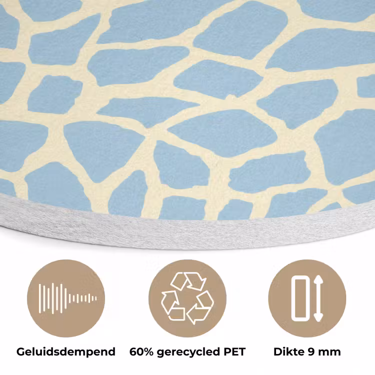 Giraf - Modern - Blauw Akoestische PET Vilt - Rond klein 838 -closeup_NL