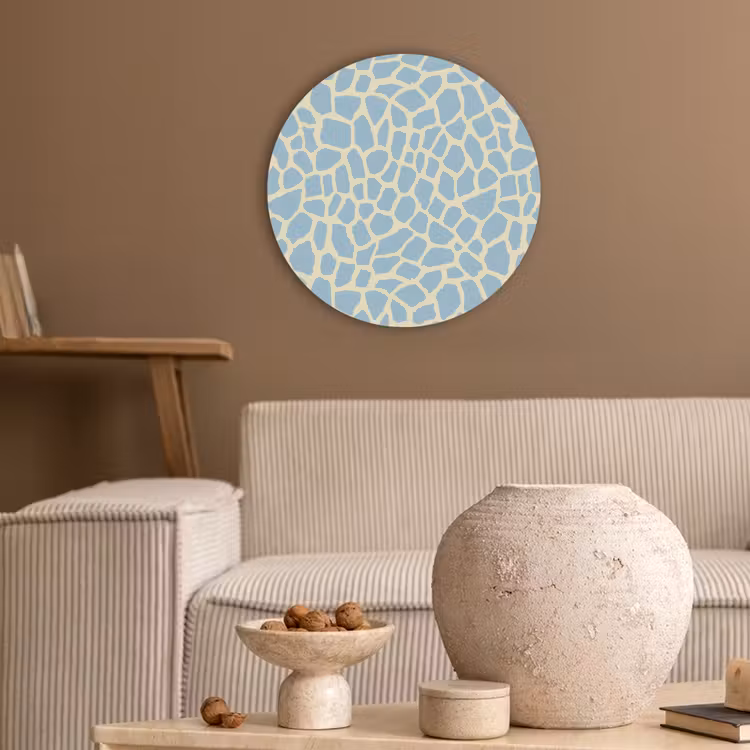 Giraf - Modern - Blauw Akoestische PET Vilt - Rond klein 838 -sfeer1