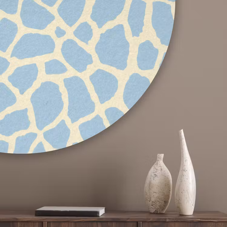 Giraf - Modern - Blauw Akoestische PET Vilt - Rond klein 838 -sfeer5_closeup