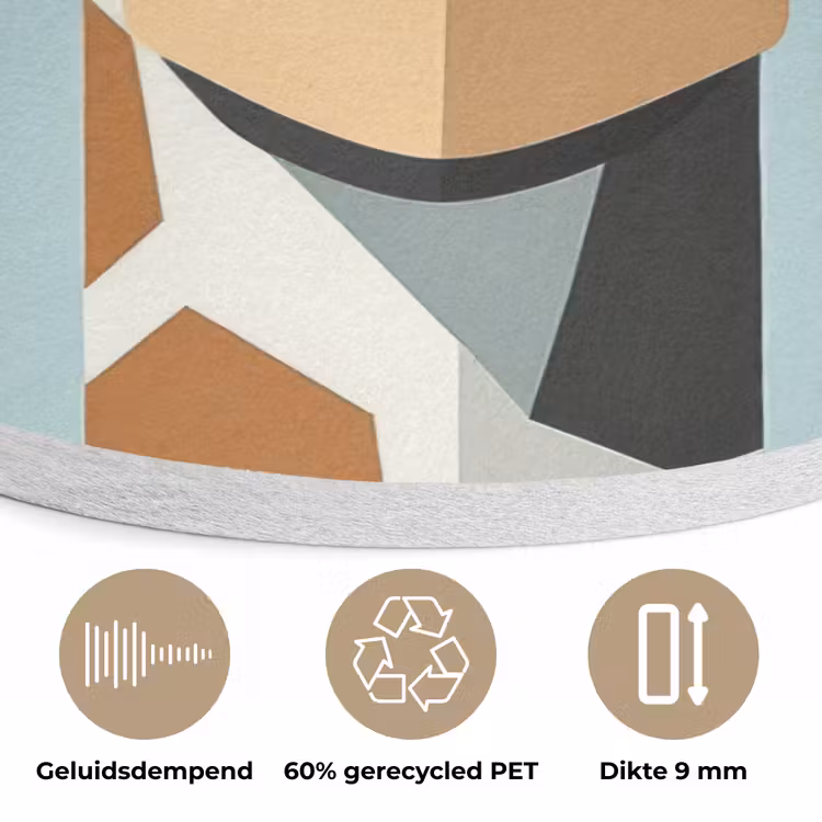 Giraffe - Illustratie - Bruin - Minimalistisch Akoestische PET Vilt - Rond klein -closeup_NL