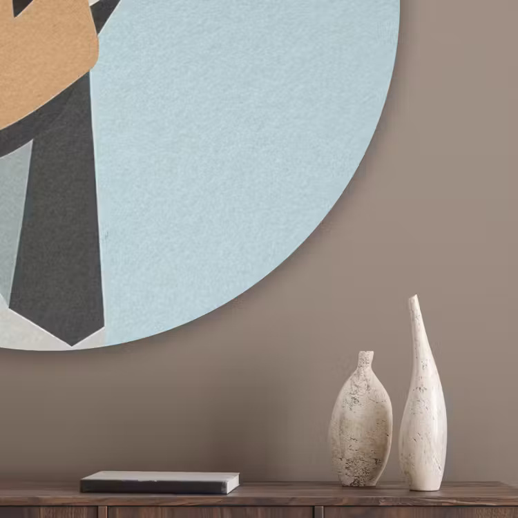 Giraffe - Illustratie - Bruin - Minimalistisch Akoestische PET Vilt - Rond klein -sfeer5_closeup