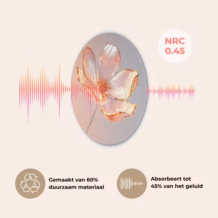 Glazen - Bloem - Roze Akoestische PET Vilt - Rond klein -USP_NL