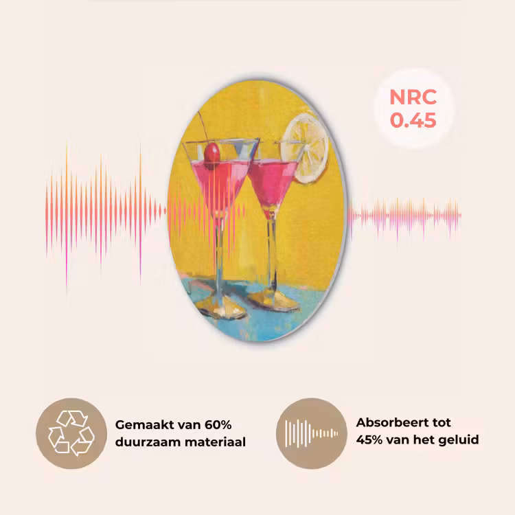 Glazen - Cocktail - Citroen - Kers Akoestische PET Vilt - Rond klein -USP_NL