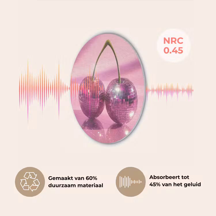 Glitter - Discobol - Roze - Kersen Akoestische PET Vilt - Rond klein -USP_NL