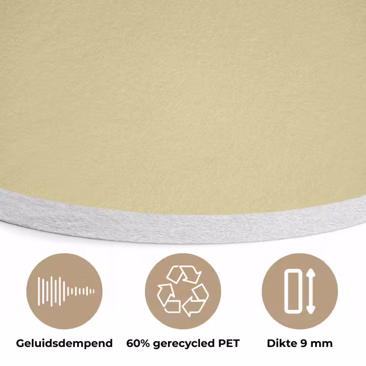 Golden - Clover - Geel Akoestische PET Vilt - Rond klein 838 -closeup_NL