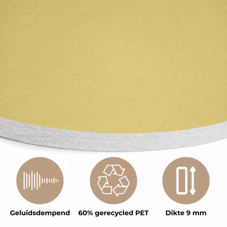 Golden - Ochre - Geel Akoestische PET Vilt - Rond klein 838 -closeup_NL