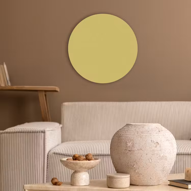 Golden - Ochre - Geel Akoestische PET Vilt - Rond klein 838 -sfeer1