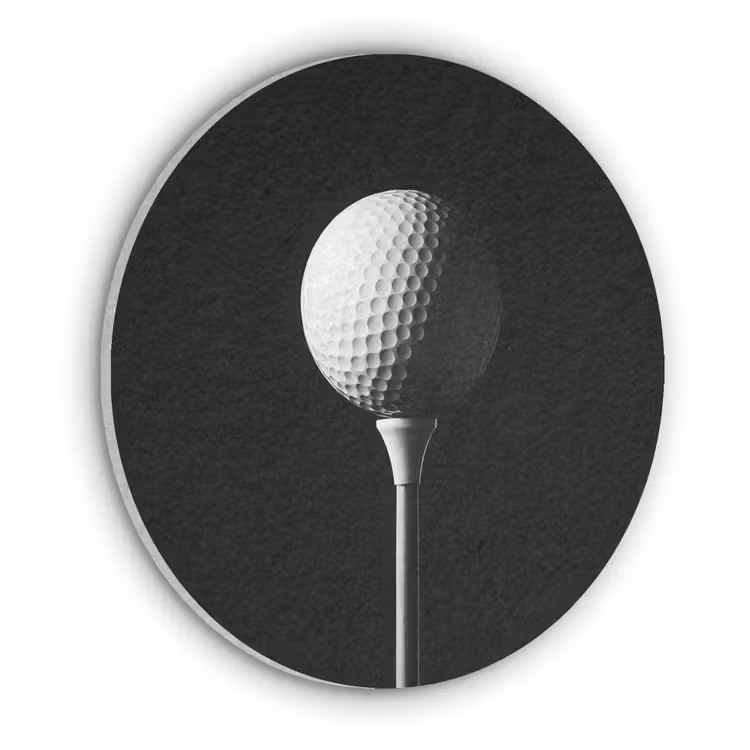 Golfbal - Minimalistisch - Wit Akoestische PET Vilt - Rond klein -3d