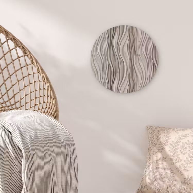 Golven - 3D - Crème Akoestische PET Vilt - Rond klein 838 -sfeer4
