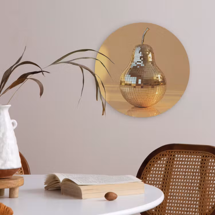 Goud - Disco - Glitter - Peer Akoestische PET Vilt - Rond klein -sfeer3