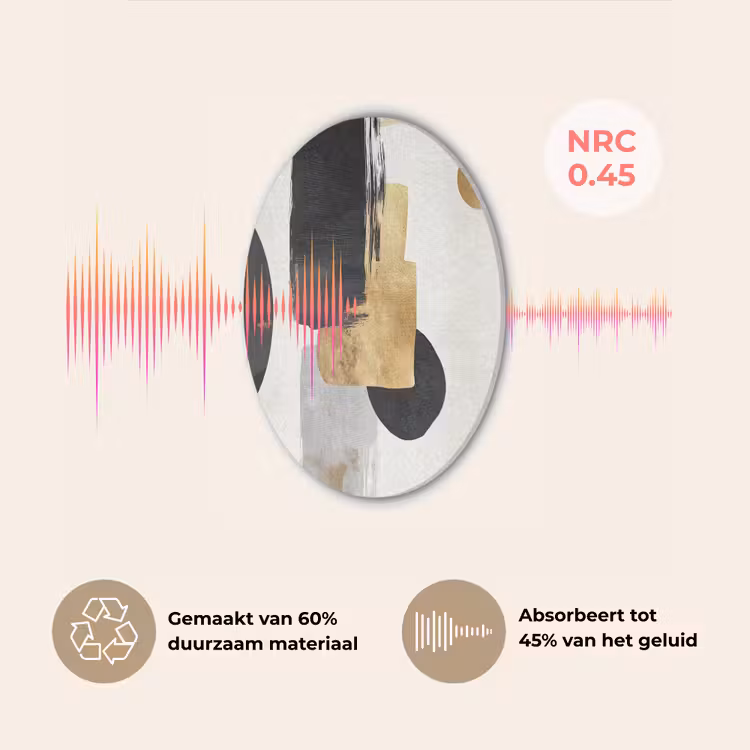 Goud - Rechthoeken - Cirkels - Abstract Akoestische PET Vilt - Rond klein -USP_NL