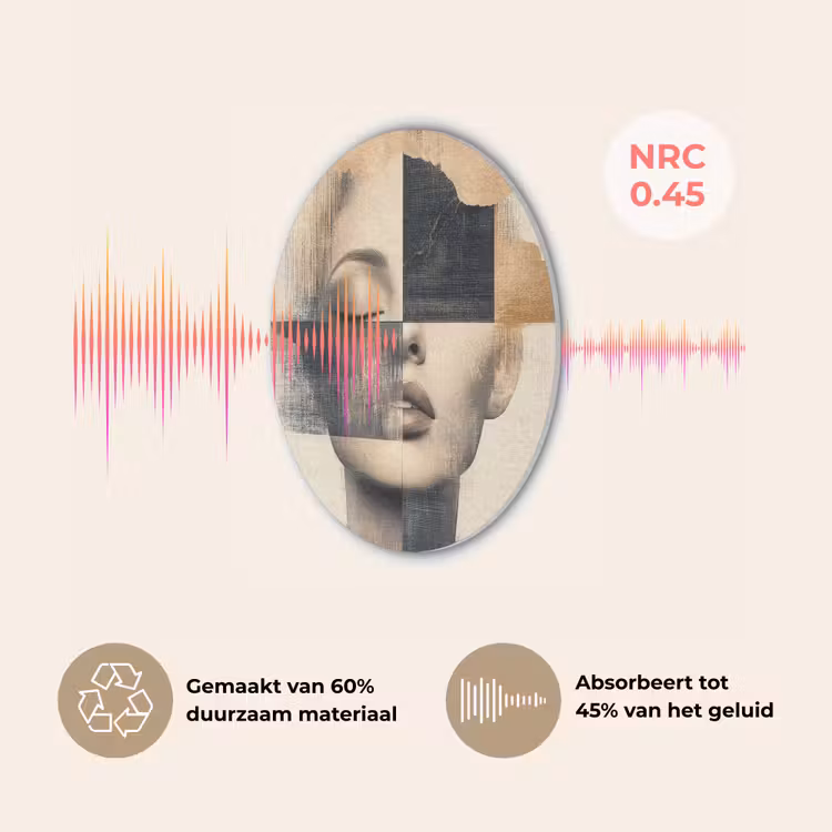 Goud - Vrouw - Rechthoeken Akoestische PET Vilt - Rond klein -USP_NL