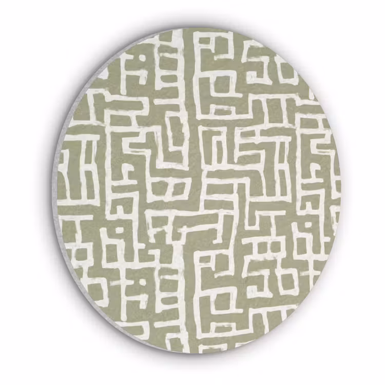 Grafisch - Patroon - Groen Akoestische PET Vilt - Rond klein 838 -3d