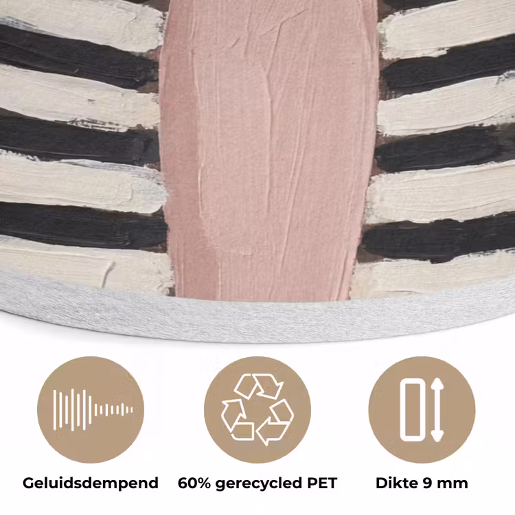 Grafisch - Vrouw - Roze Akoestische PET Vilt - Rond klein -closeup_NL