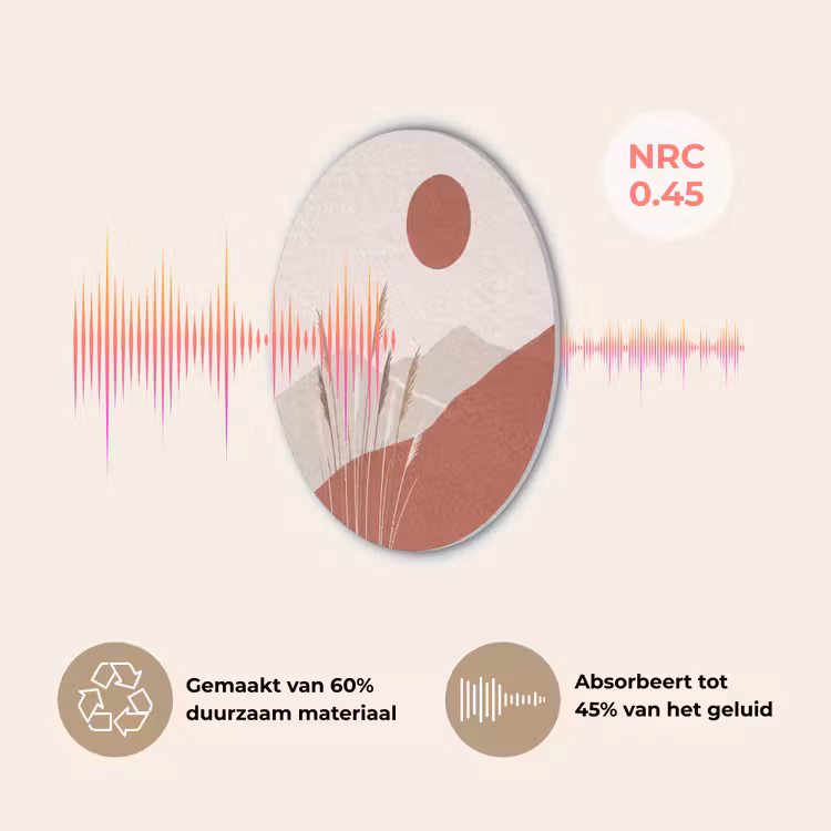Gras - Landschap - Natuur - Abstract - Beige Akoestische PET Vilt - Rond klein -USP_NL