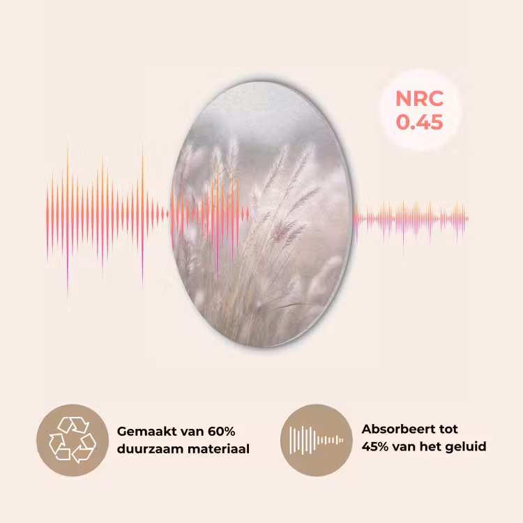 Graspluimen - Wind - Beige - Mistig Akoestische PET Vilt - Rond klein -USP_NL