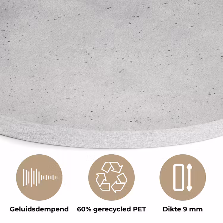 Grijs - Beton - Neutraal Akoestische PET Vilt - Rond klein 838 -closeup_NL