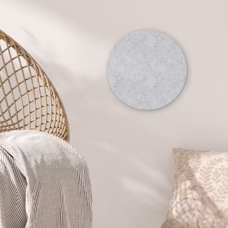 Grijs - Terrazzo-effect - Beton Akoestische PET Vilt - Rond klein 838 -sfeer4