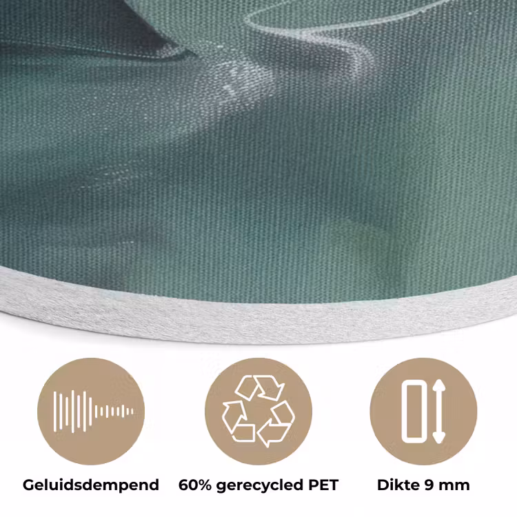 Groen - Modern - Marmer - Abstract Akoestische PET Vilt - Rond klein -closeup_NL