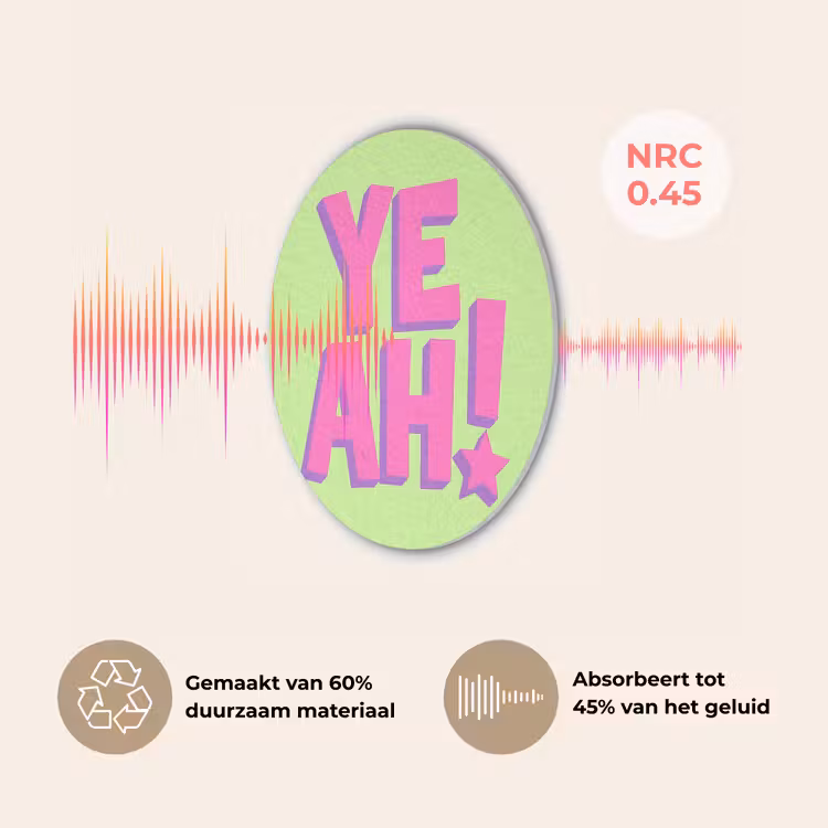Groen - Neon - Quote Akoestische PET Vilt - Rond klein -USP_NL