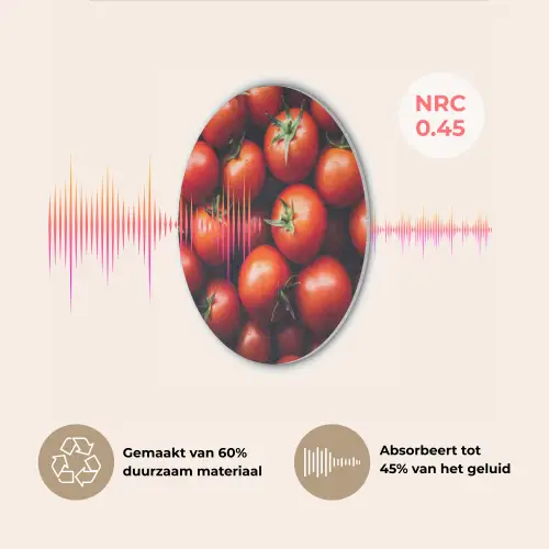 Groente - Rood - Tomaten Akoestische PET Vilt - Rond klein -USP_NL