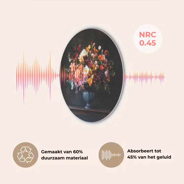 Groot - Bloemen - Vaas - Boeket Akoestische PET Vilt - Rond klein -USP_NL