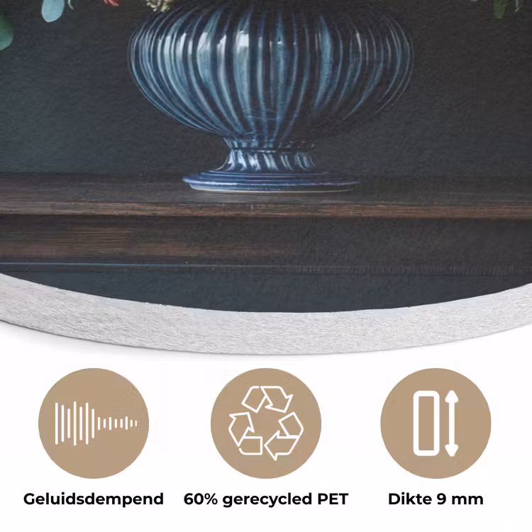 Groot - Bloemen - Vaas - Boeket Akoestische PET Vilt - Rond klein -closeup_NL