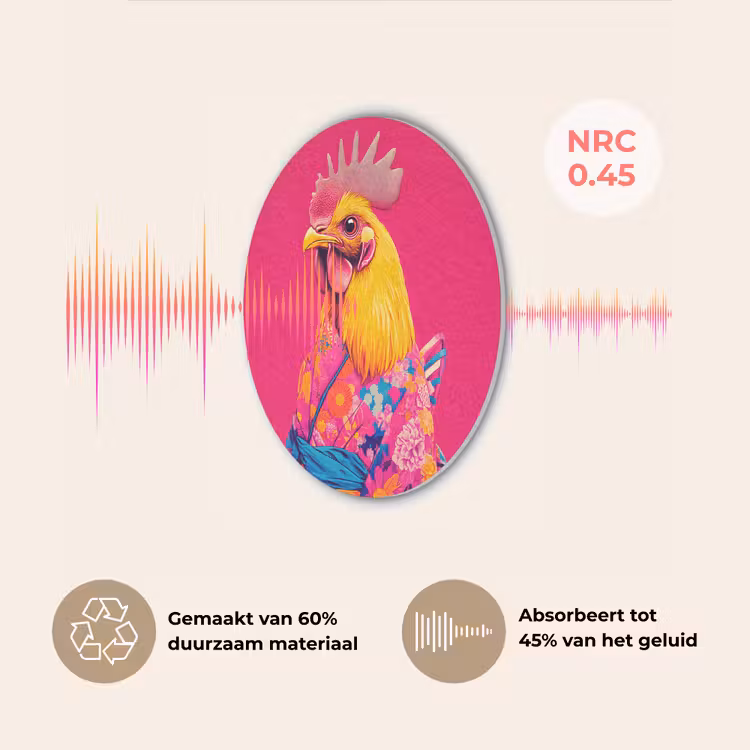 Haan - Kleurrijk - Kimono - Roze Akoestische PET Vilt - Rond klein -USP_NL