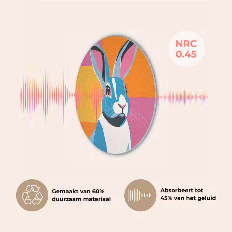 Haas - Kleurvakken - Oren - Roze Akoestische PET Vilt - Rond klein -USP_NL