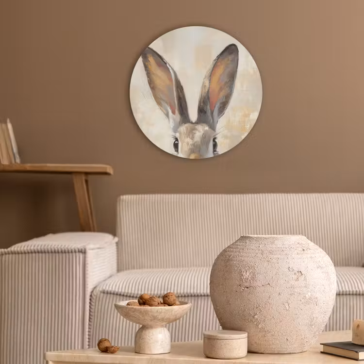 Haas - Oren - Bruin Akoestische PET Vilt - Rond klein -sfeer1