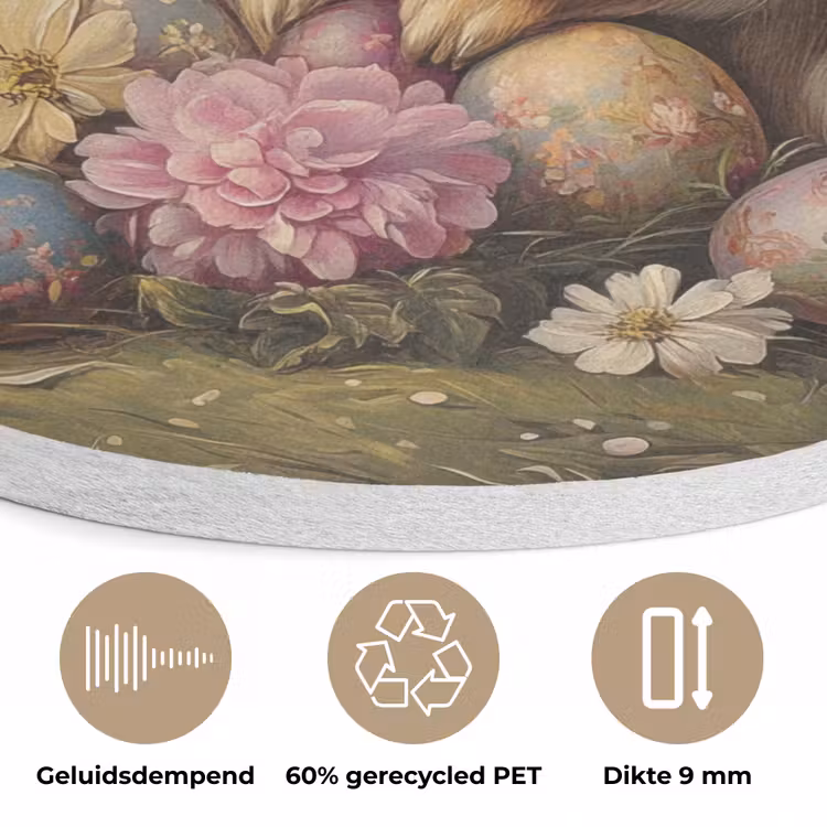 Haas - Stilleven - Bloemen Akoestische PET Vilt - Rond klein -closeup_NL