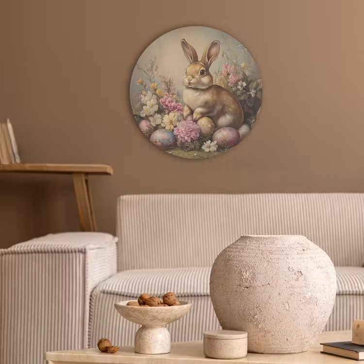 Haas - Stilleven - Bloemen Akoestische PET Vilt - Rond klein -sfeer1