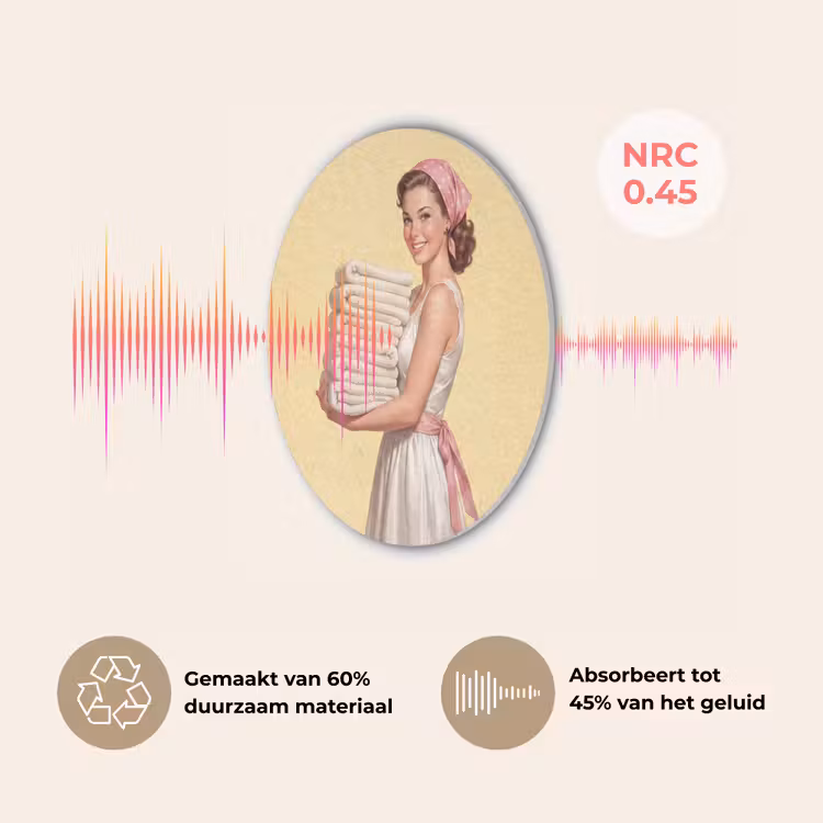 Handdoeken - Vrouw - Jurk - Roze Akoestische PET Vilt - Rond klein -USP_NL