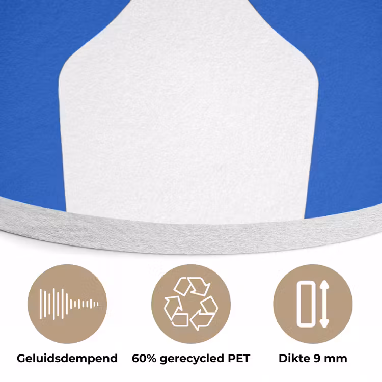 Handen - Twee - Ogen - Blauw Akoestische PET Vilt - Rond klein -closeup_NL