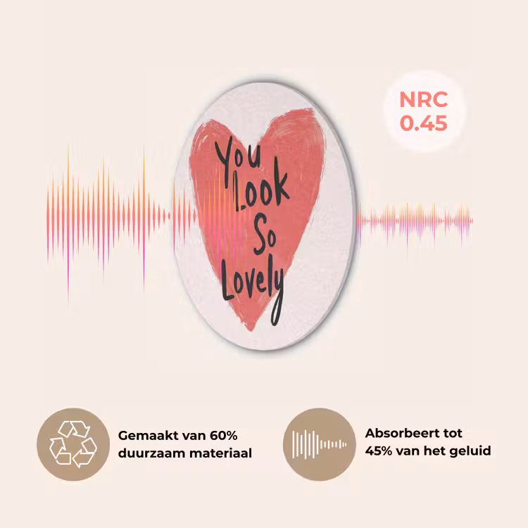 Hart - Rood - Valentijn Akoestische PET Vilt - Rond klein -USP_NL