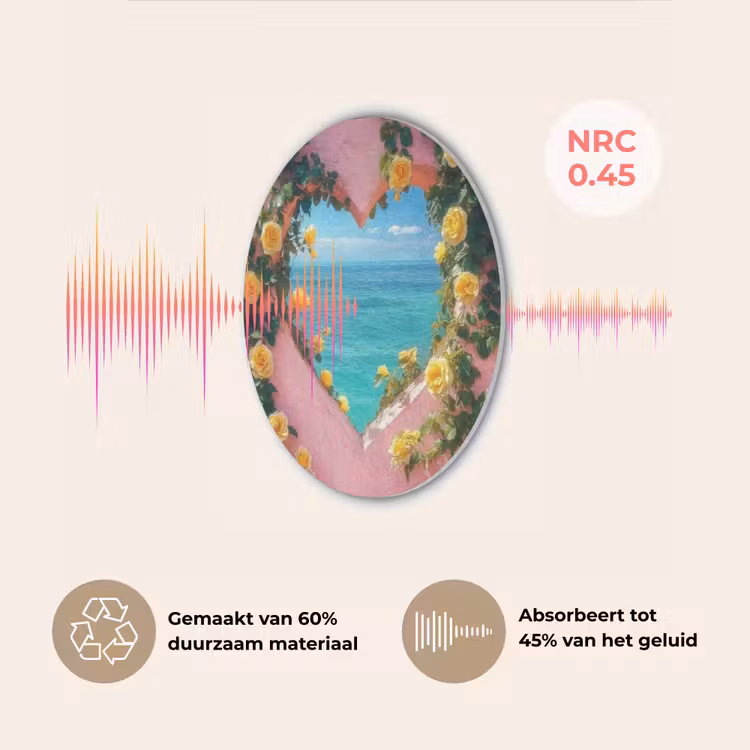 Hart - Zee - Muur Akoestische PET Vilt - Rond klein -USP_NL