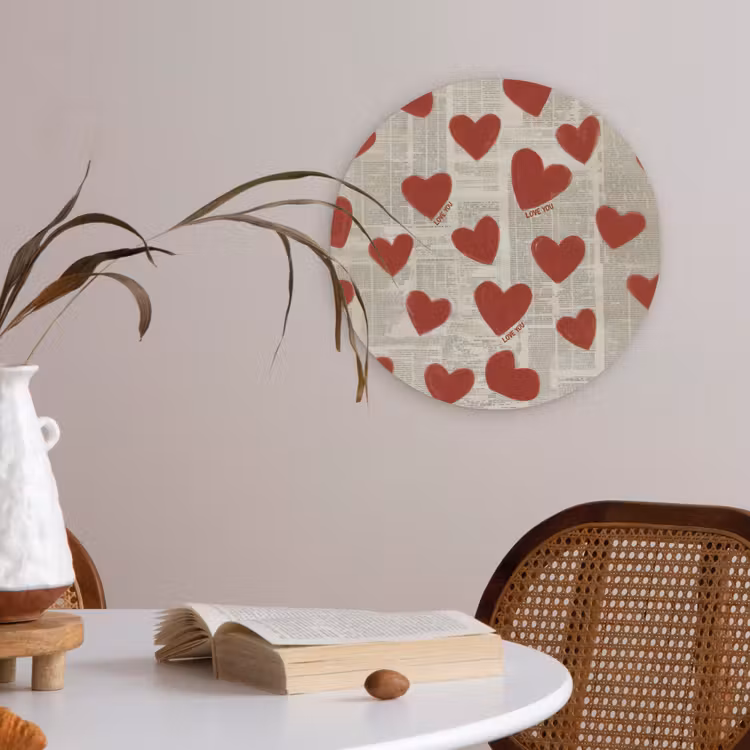 Hartjes - Krant - Loveyou Akoestische PET Vilt - Rond klein -sfeer3