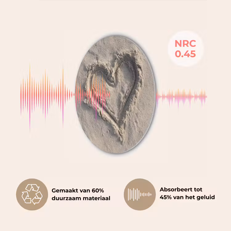 Hartvorm - Getekend - Beige - Zand Akoestische PET Vilt - Rond klein -USP_NL