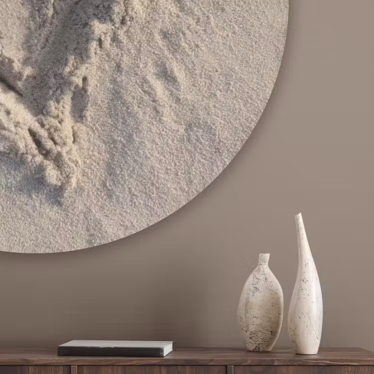Hartvorm - Getekend - Beige - Zand Akoestische PET Vilt - Rond klein -sfeer5_closeup