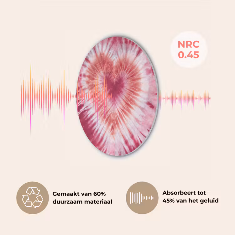 Hartvorm - Roze - Tie dye Akoestische PET Vilt - Rond klein -USP_NL