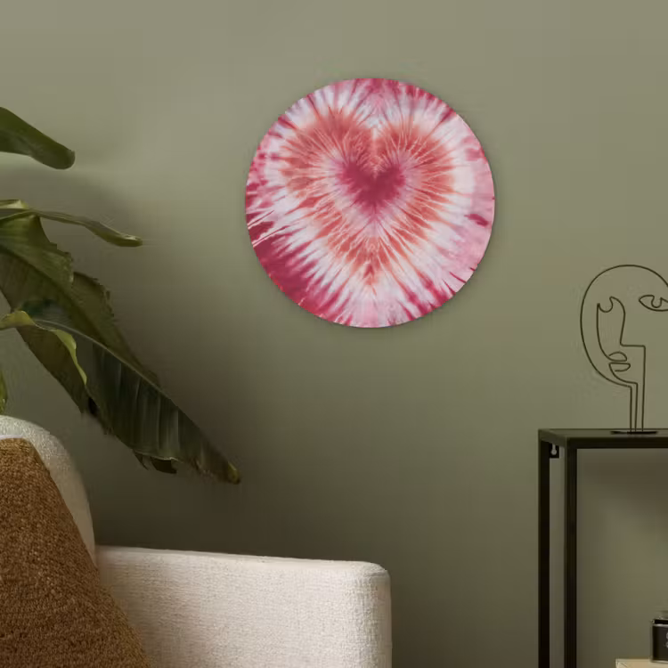 Hartvorm - Roze - Tie dye Akoestische PET Vilt - Rond klein -sfeer2