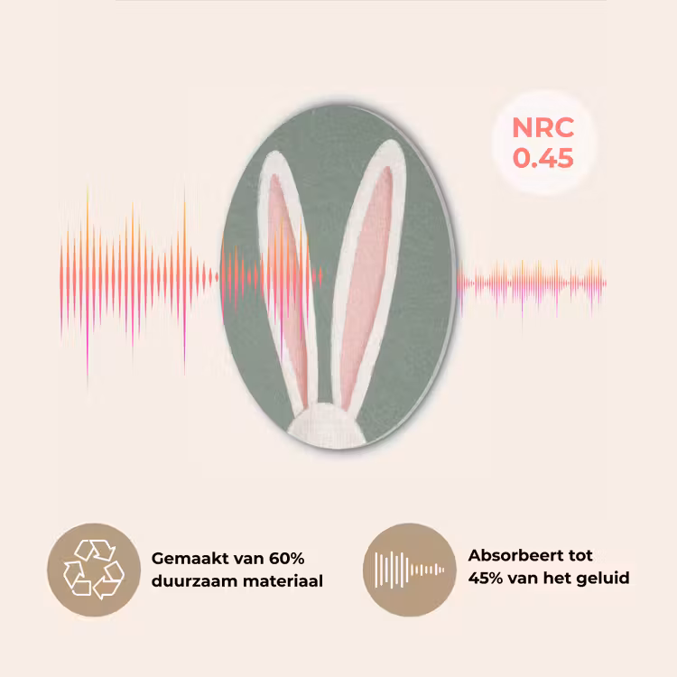 Hazen - Oren - Roze Akoestische PET Vilt - Rond klein -USP_NL