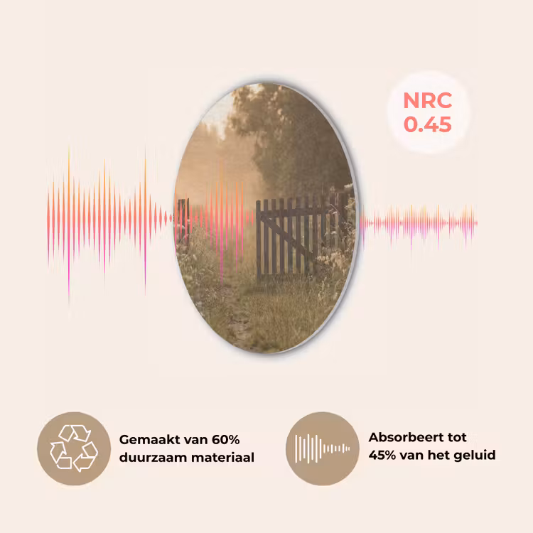 Hek - Natuur - Mist - Veld Akoestische PET Vilt - Rond klein -USP_NL