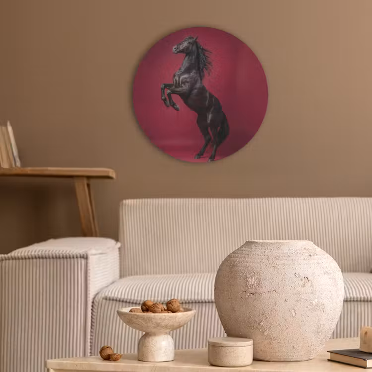 Hengst - Steigert - Rood Akoestische PET Vilt - Rond klein -sfeer1